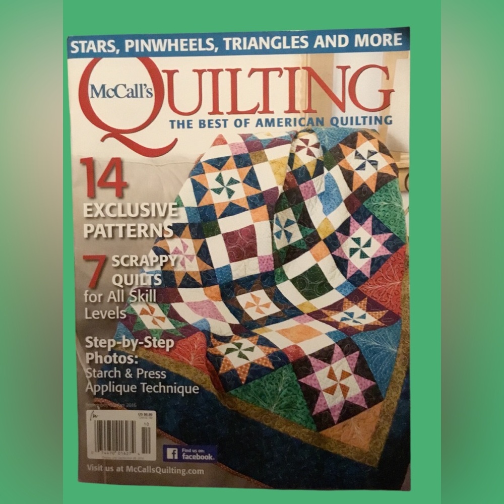 Quilting Magazine w/14 Exclusive Patterns, 7 Scrapy Quilts for all skill levels.